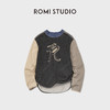 ROMI STUDIO"美式复古"色纺花纱撞色印花圆领套头卫衣 RWCASY6510 商品缩略图1