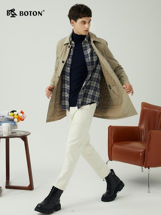 波顿男士春秋中长薄棉衣利落耐穿拒水不易皱合身美式休闲款MJ987523 商品图3