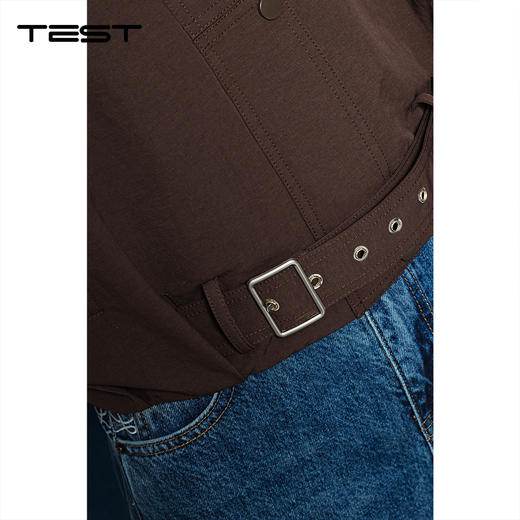 冬上新棕色时尚百搭轻松打造慵懒高级感工装风夹克2254091 商品图3