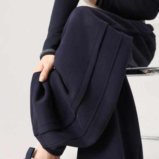 秋季新款窄版休闲裤刺绣设计感撞色高腰显瘦直筒裤女阔腿卫裤 商品图0