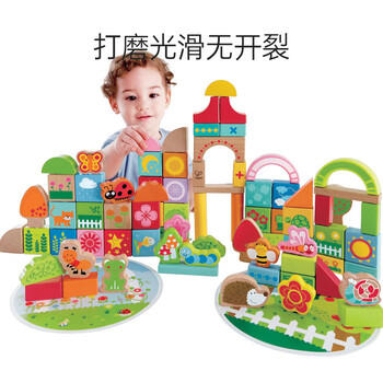 Hape(德国)儿童积木玩具木质大颗粒宝宝花园积木男女孩圣诞礼物E8312 商品图3