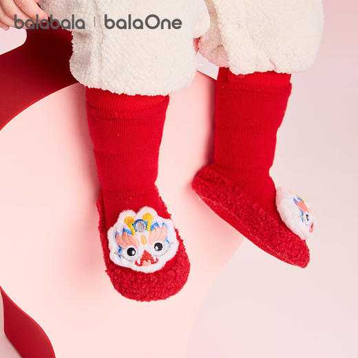 【balaOne】巴拉巴拉儿童袜子男女童春婴幼儿地板袜保暖学步防滑 商品图0
