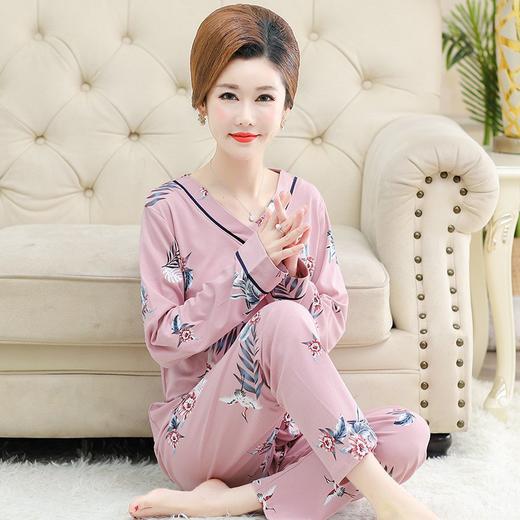 【柔软纯棉！软糯亲肤 不易掉色】2025年秋冬季中老年妈妈睡衣女士长袖棉质宽松大码家居服套装。hb 商品图3