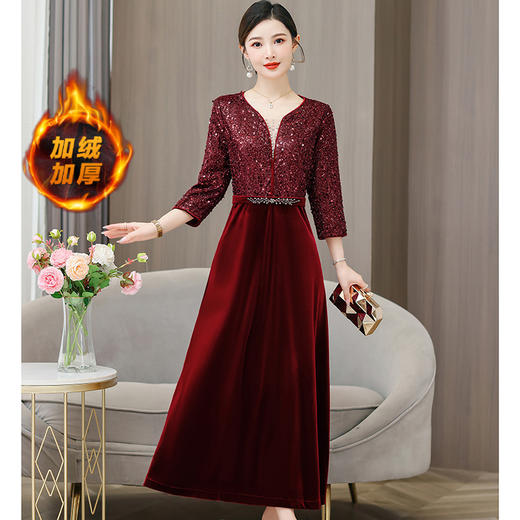 雀说宴装礼服裙新款重工亮片敬酒连衣裙AL6977 商品图3