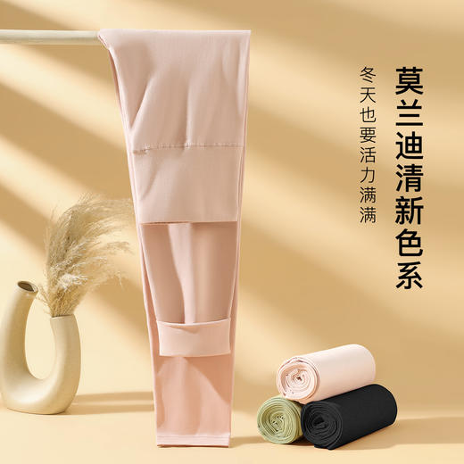 【高腰暖腹】180g女士保暖裤秋裤女95%棉柔亲肤高腰护肚225女士莫兰高腰收腹裤 商品图8