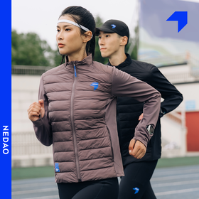 内道聚能球立领拼接棉服保暖防风自收纳女户外运动跑步棉服外套
