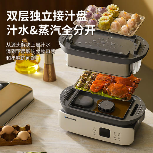 蓝宝分区不锈钢电蒸锅家用新款多功能全自动大容量蒸锅BP-ZG06 商品图1