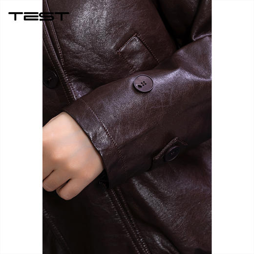 冬上新复古棕轻松打造酷飒街头风皮衣夹克2254086 商品图3