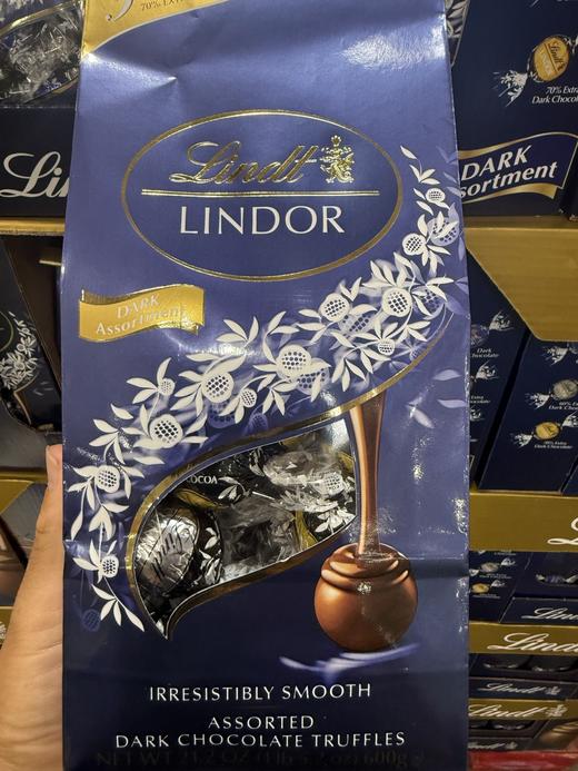 到手价169元！买二减10 Lindt Lindor瑞士莲黑松露混合巧克力600克 美国代购，无中文标签，介意慎拍 商品图0