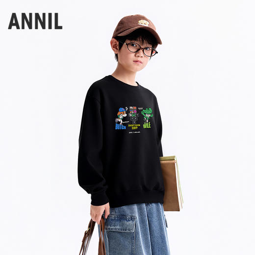 Annil联名款【Mix.Mix】男童圆领长袖卫衣秋季新款安奈儿童装EB531717 商品图1