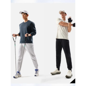 李宁男子2025春季束脚宽松健身运动裤卫裤AKLV141-2花灰