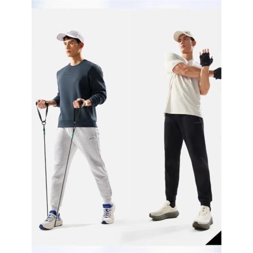 李宁男子2025春季束脚宽松健身运动裤卫裤AKLV141-2花灰 商品图0