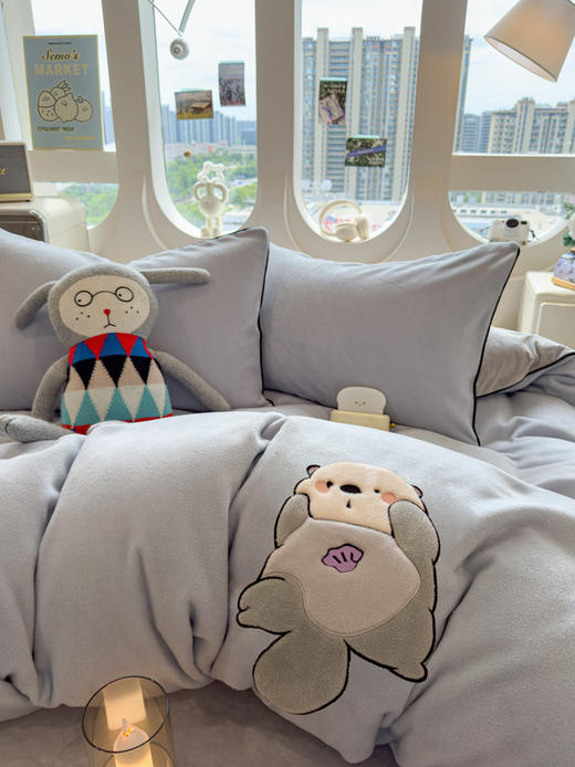 【新升级不掉毛秘密】冬季海獭绒贴布绣四件套 蓄热保暖锁温 商品图3