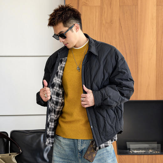 徐太浪【黑色百搭 褶皱感】大码厚款羽绒服男冬季保暖防寒服外套 商品图2