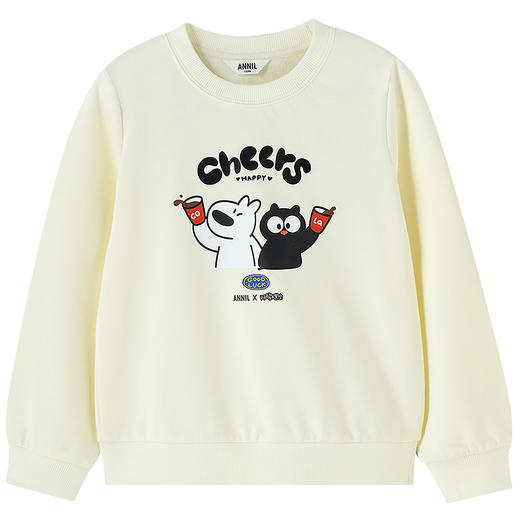 Annil联名款【阿耀和黑宝】女童圆领长袖卫衣秋季新款安奈儿童装EG531723 商品图5