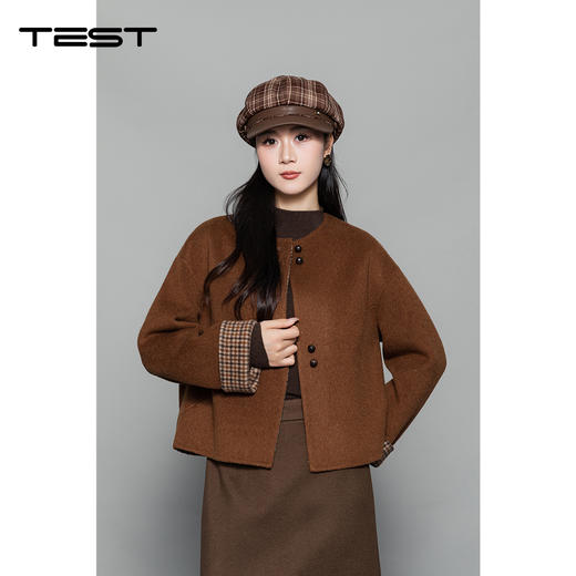 冬上新百搭又显气质简约纽扣双面呢大衣2254054 商品图0