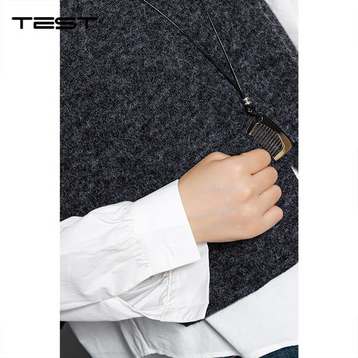 冬上新假两件设计感针织马甲拼接衬衣1254071 商品图3