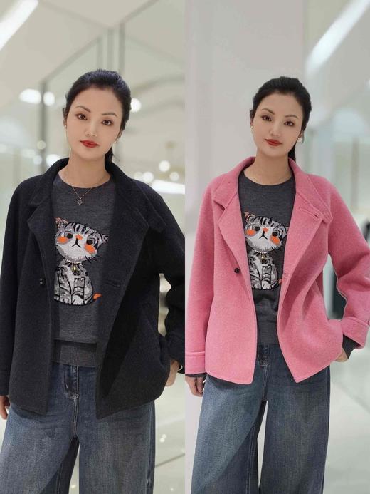 58J515短款AB面羊绒外套 商品图2