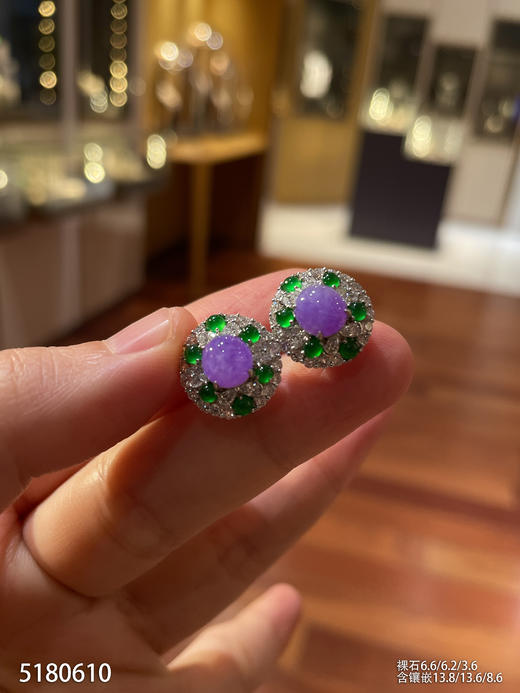 5180610，紫罗兰蛋面耳钉。具体价格微信咨询 商品图2