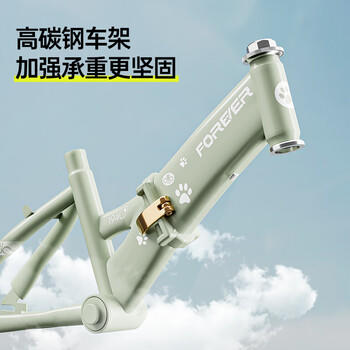 永久（FOREVER）儿童自行车2-6岁男女孩可折叠中大童学生单车14寸云母灰 商品图1