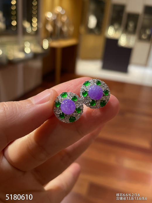 5180610，紫罗兰蛋面耳钉。具体价格微信咨询 商品图1