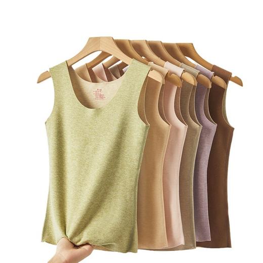 「双面磨绒！数色可选」德绒保暖背心女士加绒加厚无痕打底内衣秋冬季胖mm上衣下装 商品图4