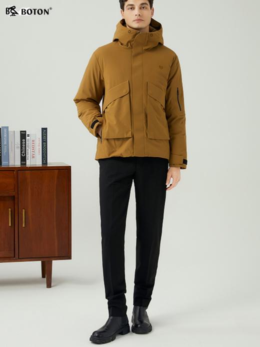 波顿男士秋冬 派克羽绒服 利落质感 白鸭绒连帽合身款MC813523 商品图4