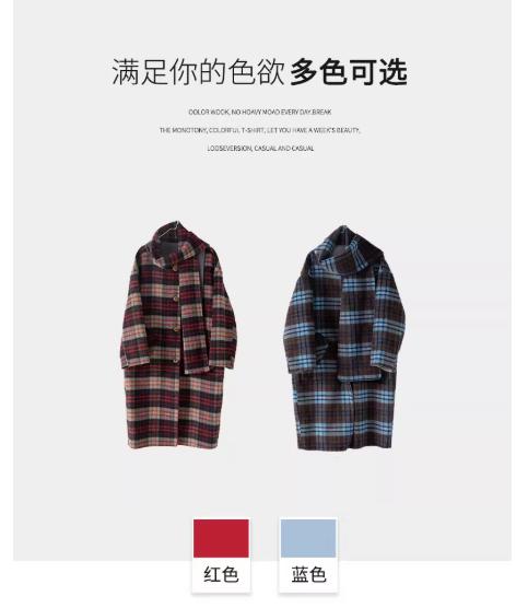 【门店同款】ENJOY冬季柔韧与共格纹复兴围巾大衣 159495172 商品图13