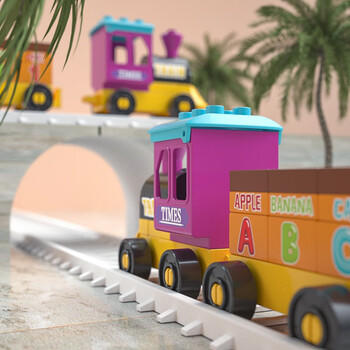 费乐（FEELO）兼容乐高大颗粒儿童拼装积木玩具男女孩新年礼物生日4节小火车 商品图2