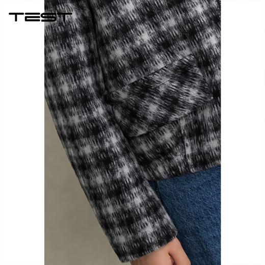 冬上新时尚格纹轻松打造高级感造型双面呢外套2254092 商品图4