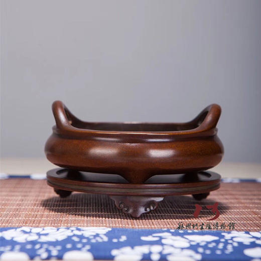 陈巧生制带座桥耳三足乳炉 彦岐炉宣德炉香薰炉铜炉礼品 商品图0