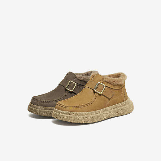 【云粉节】BF楼百思图2025冬季新款雪地靴时尚休闲加绒男短靴W2672DD5吊牌价899，现价399 商品图0