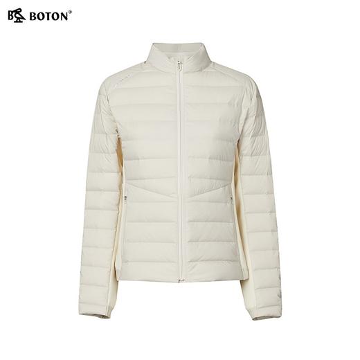波顿女士秋冬季短款米杏色拼接高端石墨烯保暖羽绒服LC759324 商品图5
