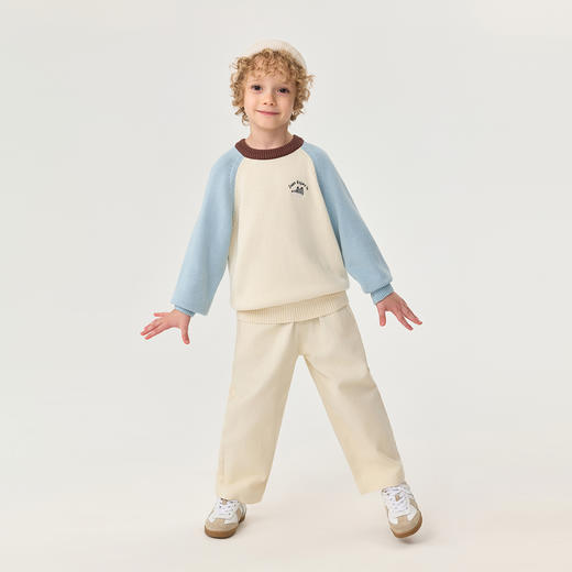 马克珍妮男童卡通小狗全棉针织毛衣2025年秋冬新款551853 商品图1