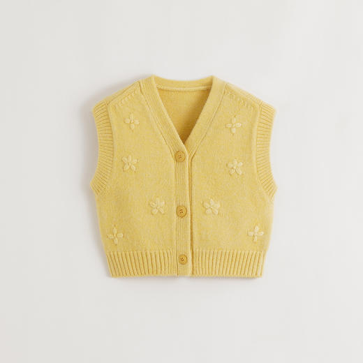 马克珍妮女童立体花朵软软小马甲2025年秋装新款551870 商品图3