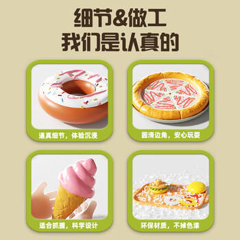 皇恩儿童过家家汉堡包冰淇淋披萨薯条套餐仿真食物切切乐厨房做饭玩具 商品图5