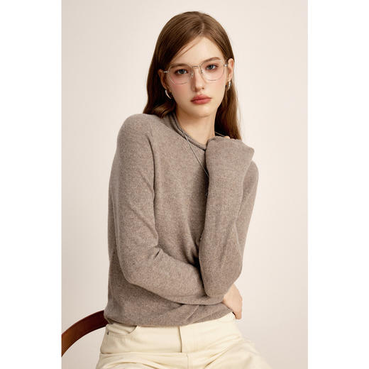 【商场同款】诗凡黎山羊绒针织衫2024冬新款打底衫女3FA533132R 商品图0