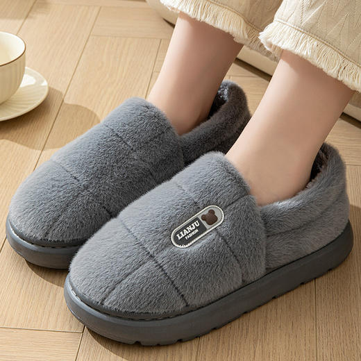 棉拖鞋秋冬保暖拖鞋男士特大码包跟棉鞋加大号50居家棉拖鞋女保暖EVA厚底防滑拖鞋489 商品图2