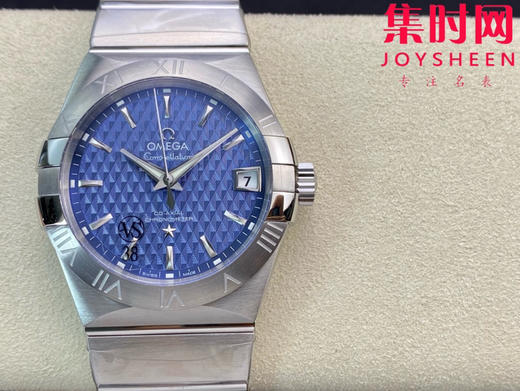 欧米茄 VS第四代星座系列 格子面蓝盘 男士腕表 丹东8500一体机 表径38mm 商品图0