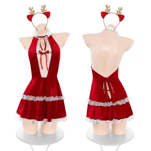 【情趣内衣】霏慕 绯色不眠夜深V连衣裙ZY6134 商品图12