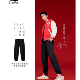李宁男子2025春季束脚宽松运动裤AKLV097-2