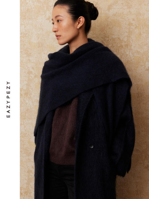 针织牦牛绒羊绒拉毛三角巾 商品图3