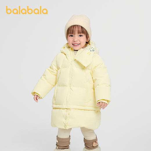 【商场同款】巴拉巴拉女童羽绒服保暖连帽外套2025新款冬装带口罩 商品图1