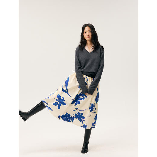 HeyDress印花棉质松紧腰伞裙 商品图1