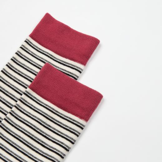 ROMI STUDIO“复古百搭”精梳棉柔韧撞色高弹袜口中筒袜 RWCWP36663 商品图1