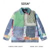 SW8004SDSA秋冬新款痞帅男装嘻哈高街印花拼接翻领牛仔夹克设计感外套 商品缩略图1