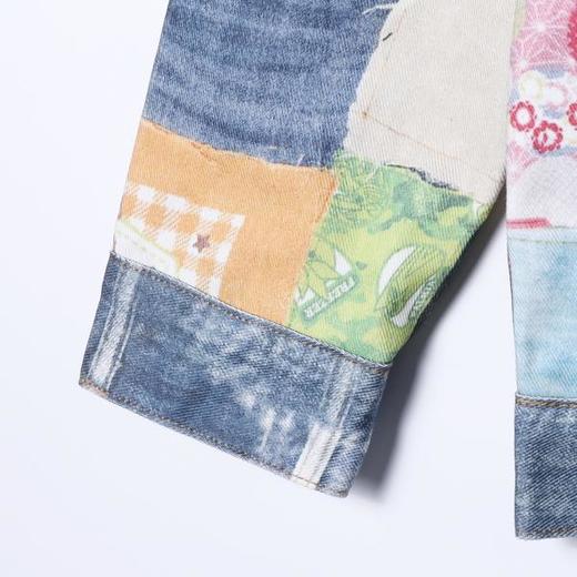 SW8004SDSA秋冬新款痞帅男装嘻哈高街印花拼接翻领牛仔夹克设计感外套 商品图4