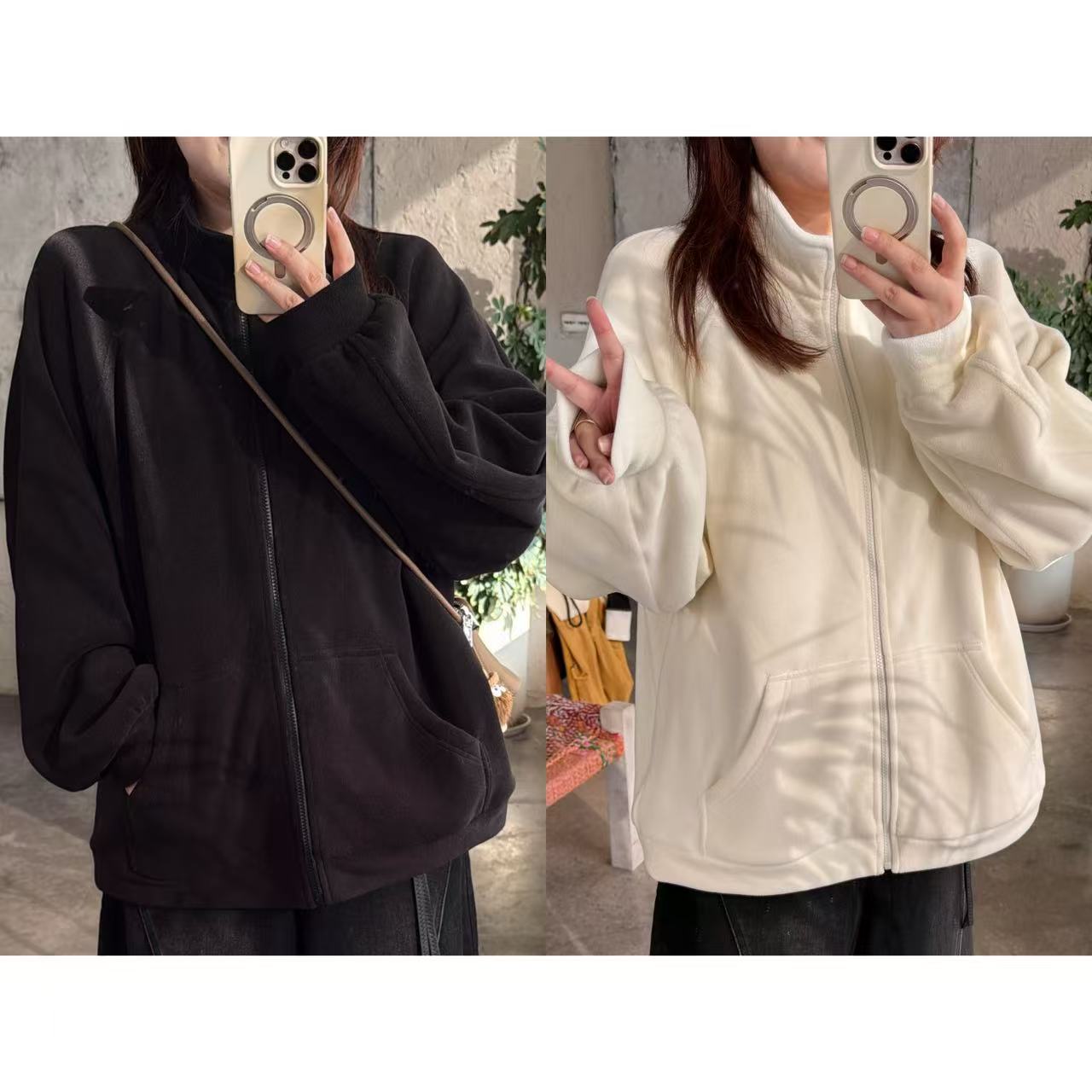 25AW上新【现货折上95折】 佳佳同款【小火炉】内里绒毛保暖插肩袖外套休闲百搭时尚秋冬舒适