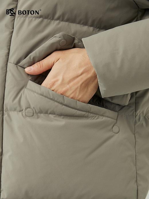 波顿 男士 秋冬合身连帽 保暖锁温 中长款高端白鸭绒羽绒服 MC816523 商品图1