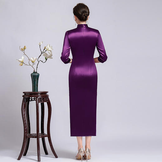 A10喜婆婆婚宴装日常平时可穿结婚礼服妈妈旗袍中年婚礼2025新款高贵 商品图3